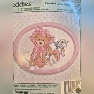 Janlynn Cherished Teddies-Counted Cross Stitch Kit "Girl's Teddy"